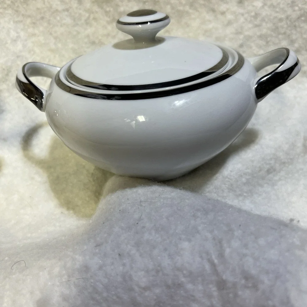 Harmony House Moderne pattern Sugar And Creamer Set Japan # 3545 VTG